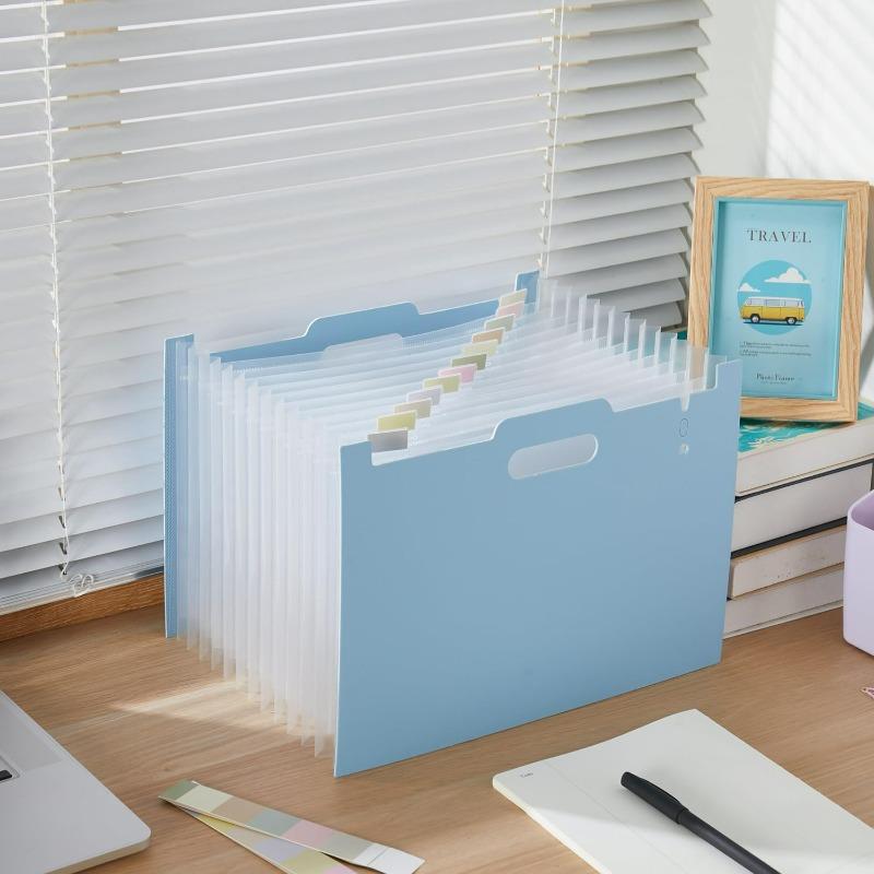 A4 Accordion File Bag with Handle, Multi-Layer PP Foam Document Folder, Large Capacity Expandable Organizer