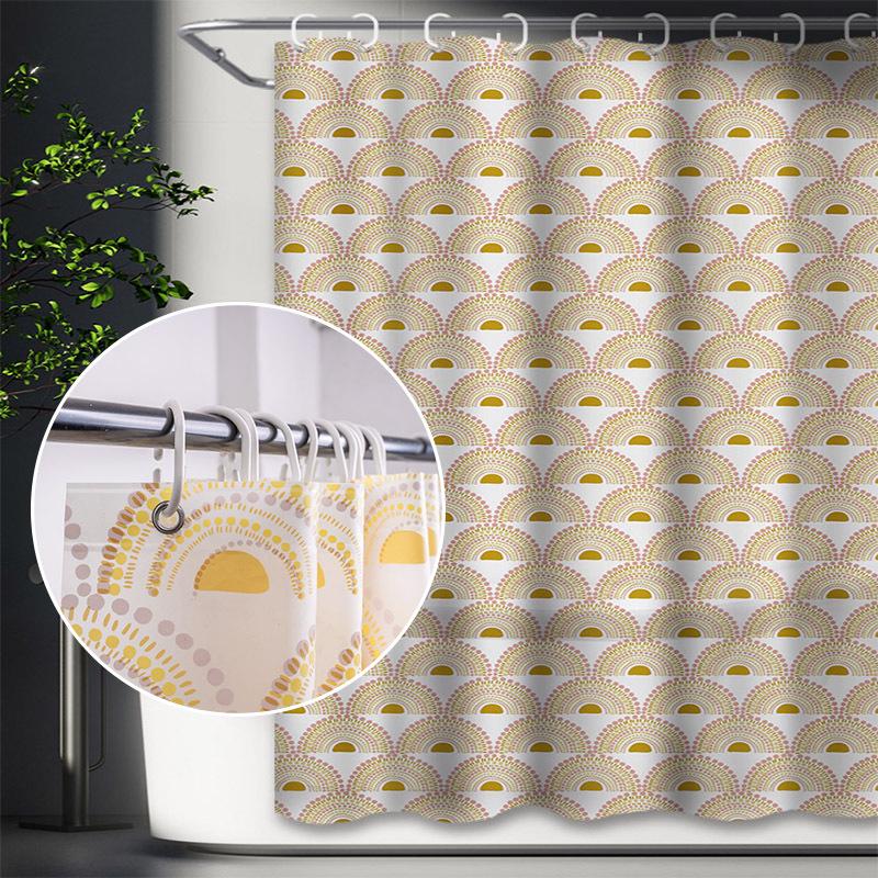 3D-печатная шторка для душа из ПЭВА с крючками – Толстая, водонепроницаемая, устойчивая к плесени перегородка для ванной