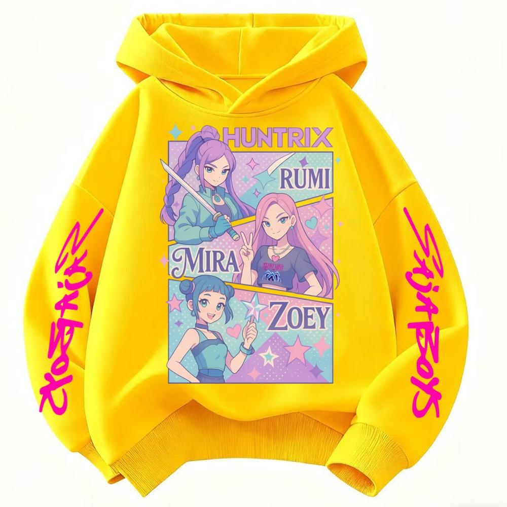 Детская одежда для мальчиков и девочек, аниме, K-pop, толстовка «Охотники на демонов», повседневная, модная, осенне-зимняя, теплая