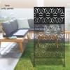 Outdoor Privacy Fence Panel, Laser Cut Metal Screen, Decorative Room Divider for Patio Garden, Black Steel Artwork Partition