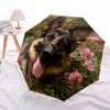 1 шт. Автоматический складной зонт - Рисунок немецкой овчарки, Портативный и складной дизайн с 8 спицами, Рождественские подарки на день рождения
