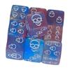10Pcs Acrylic Six Sided Dices Set Skull Pattern Table Game Dices Round Corner Role Playing Dices Board Game Accessories