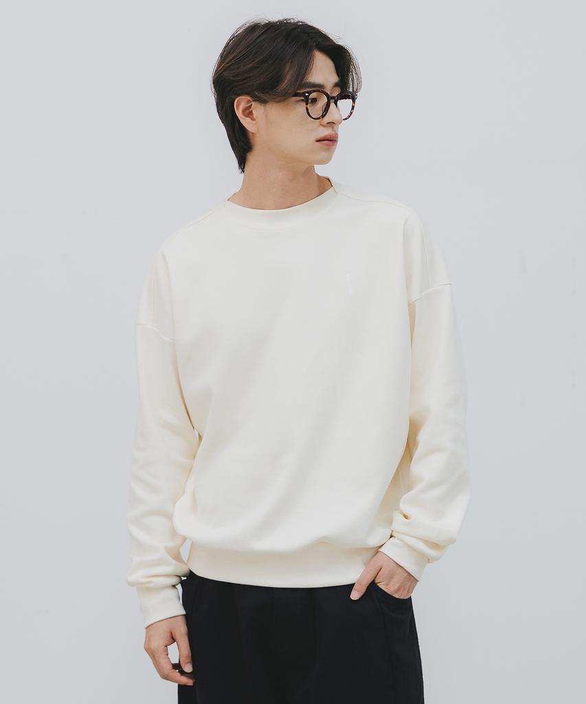 BAKKEN Comfort Logo Semi-Crop Sweatshirt Bk8908_Cream