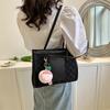 Vintage Student Tote Bag For Women Fashionable Casual Large Capacity Shoulder Bag