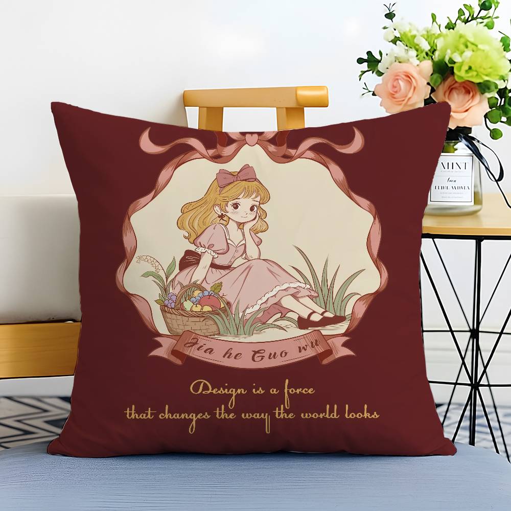 Creative Celebration Beautiful Girl Pillow Case Printed Brushed Fleece Pillow Baby Skin-Touch Eco-Friendly Dye-Sublimat