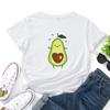 Pure Cotton Creative Avocado Round Neck Short Sleeved Women's T-shirts
