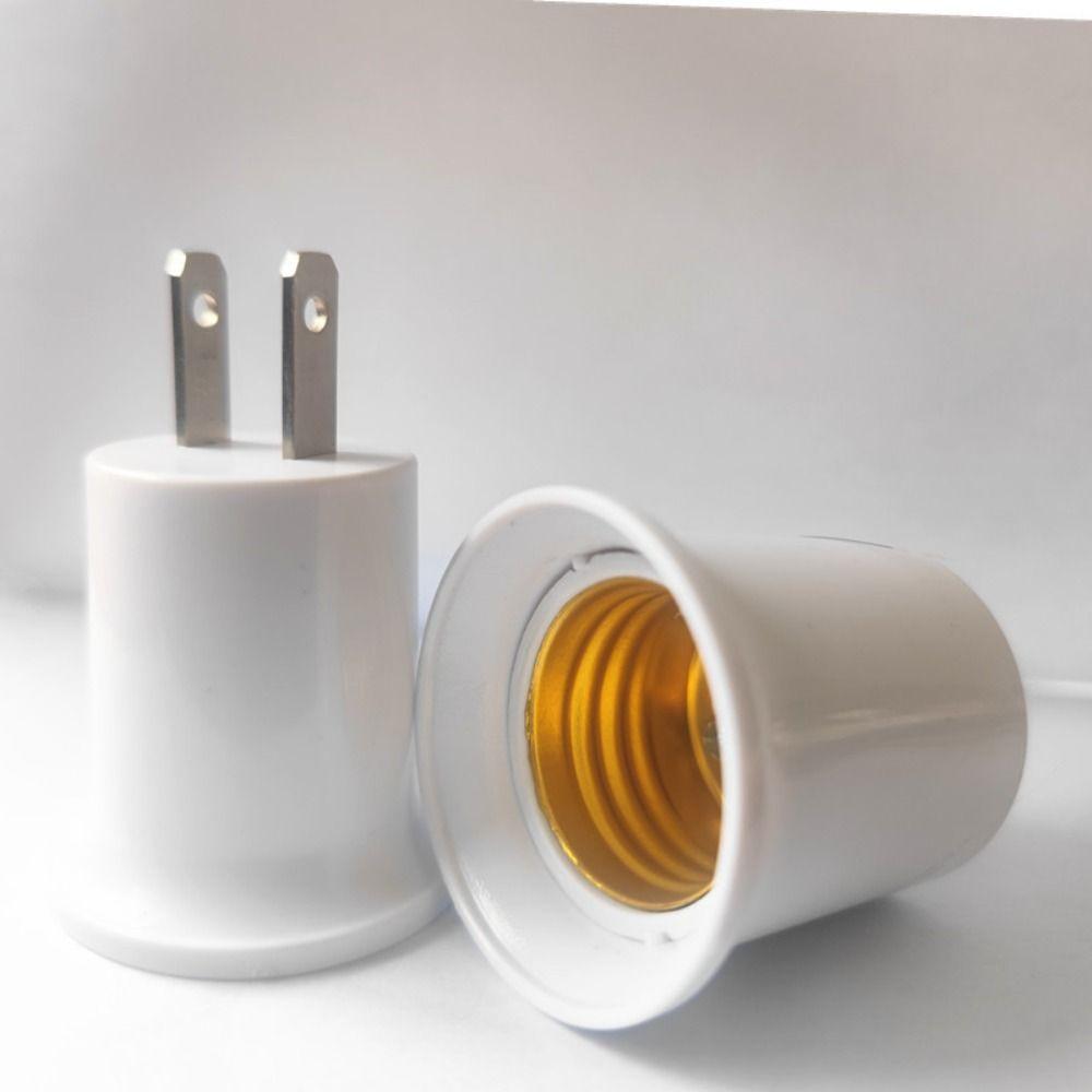 White Converter EU/US Plug Bulb Lamp Lamp Holder E27 Lamp Base Light Socket