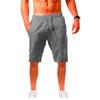 Summer Men's Cotton Linen Shorts Solid Color Linen Pants Men's Summer Breathable Fitness Street Wear