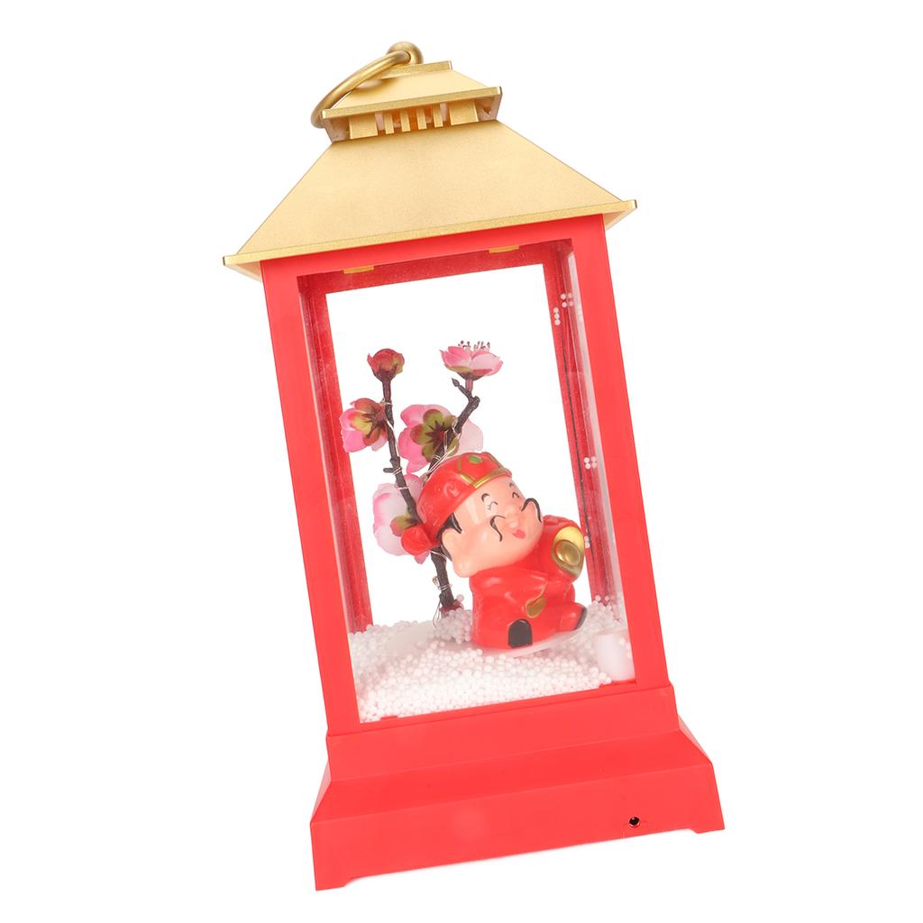 God of Wealth Snow Globe Lantern USB Powered Lighted Musical Snow Globe Lantern Decoration for New
