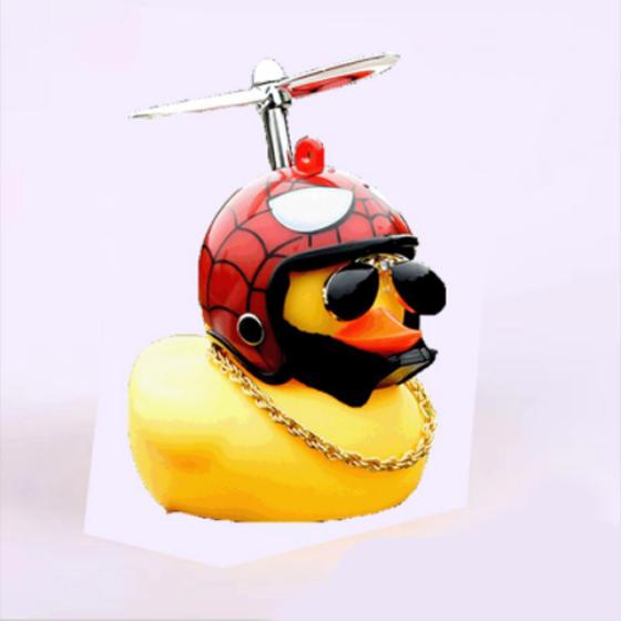 Lovely Duckling In The Car Ornament With Helmet Chain Car Interior Accessories Decorations Auto Dashboard Toys Duck In The Car