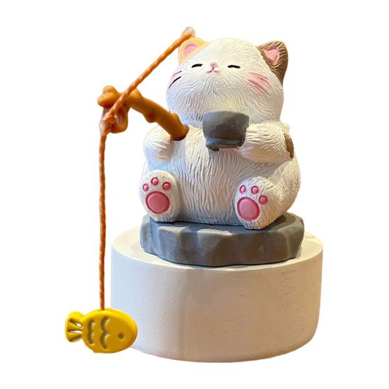 Fishing Animals Figurine Resin Panda Groundhog Capybara Statue Angler Animal Series Ornament
