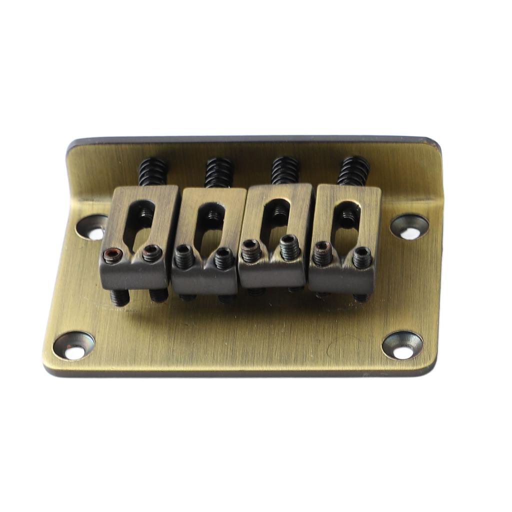 4 String Guitar Bridge Ukulele Bass Metal Bridge Replacement for Stringed Instruments Bronze Color