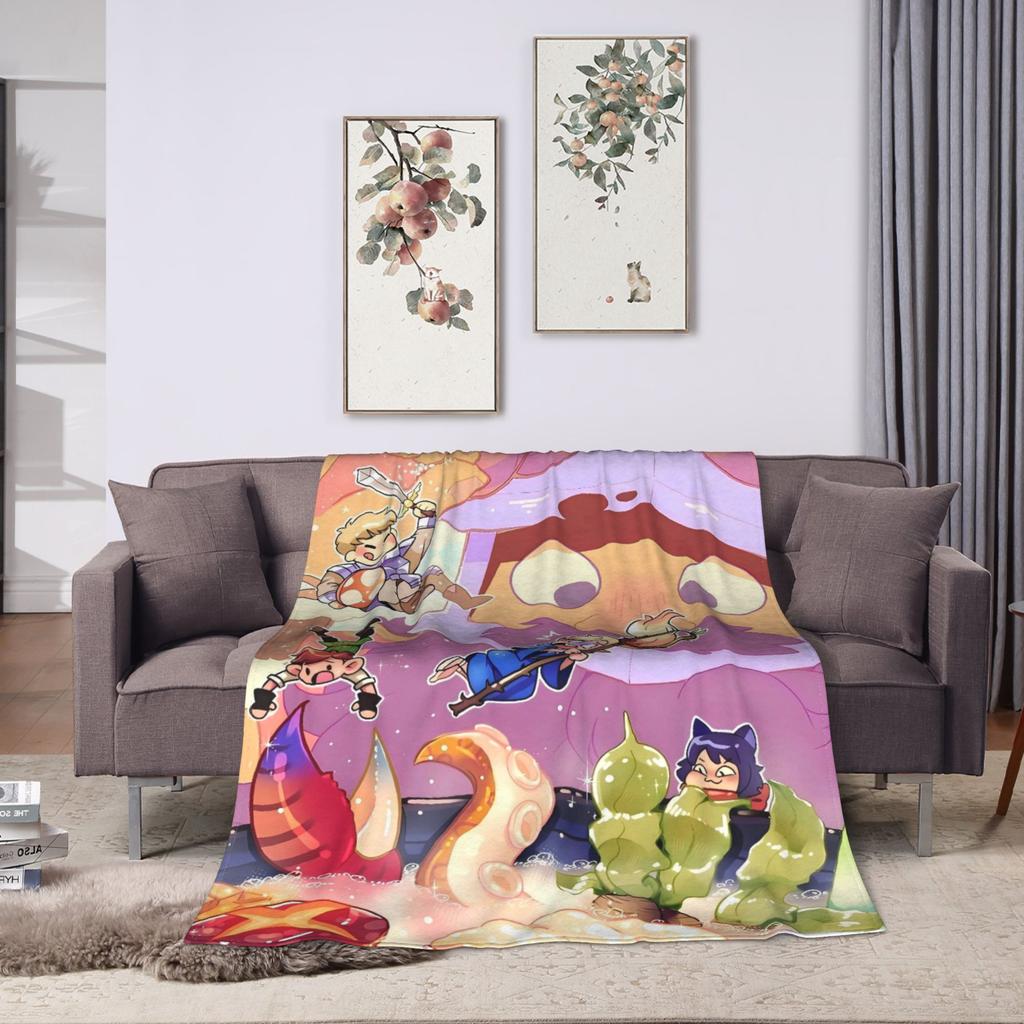 Dungeon Meshi Blanket Delicious in Dungeon Camping Flannel Bedding Throws For Outdoor Soft Warm Quality Bedspread Gift