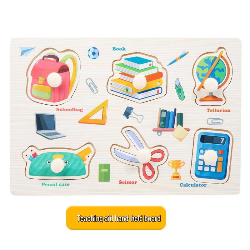 Montessori Wooden Pegboard Puzzle - Educational Toy for Letter, Number & Shape Cognition