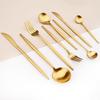 Набор столовых приборов из нержавеющей стали 304, золотой матовый полирующий набор столовых приборов, вилка для салата, ложка, чайная ложка, десертная вилка, посуда