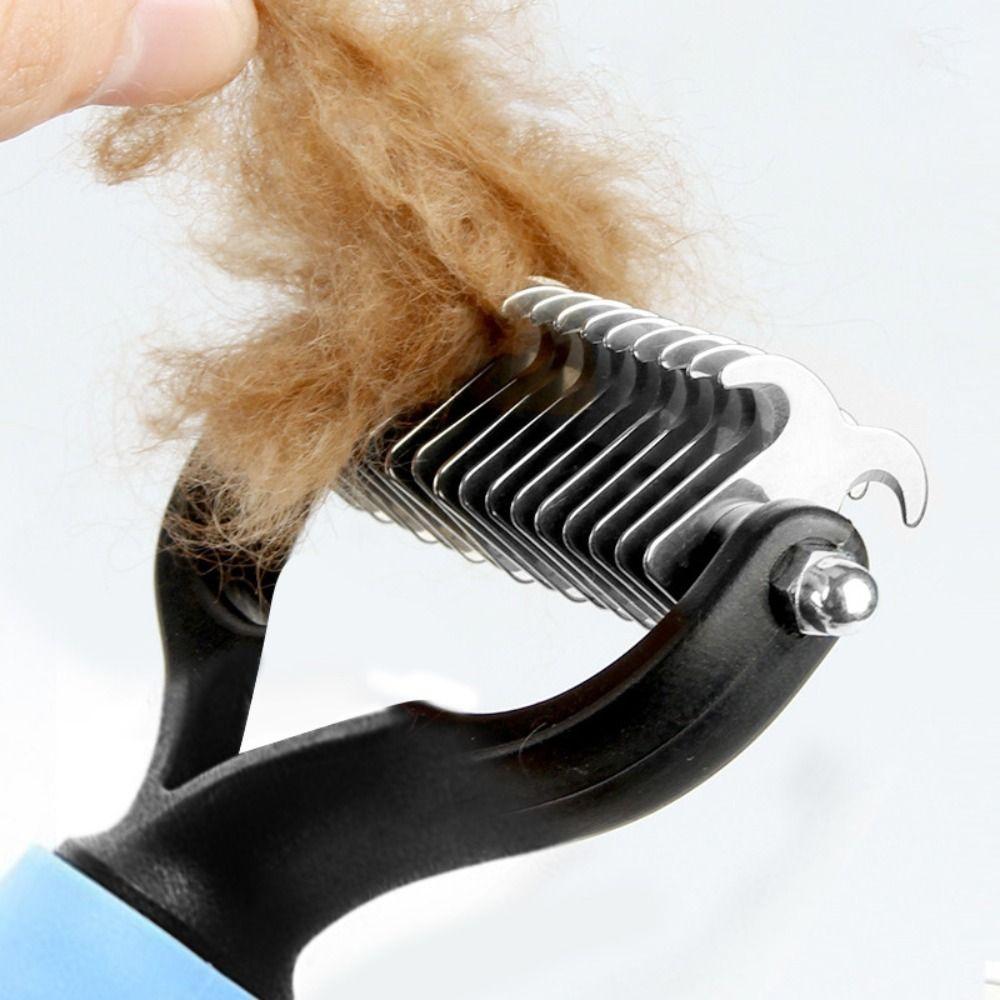 Long Hair Curly Fur Trimming Hair Shedding Trimmer Combs Pet Cats Brush Hair Removal Comb