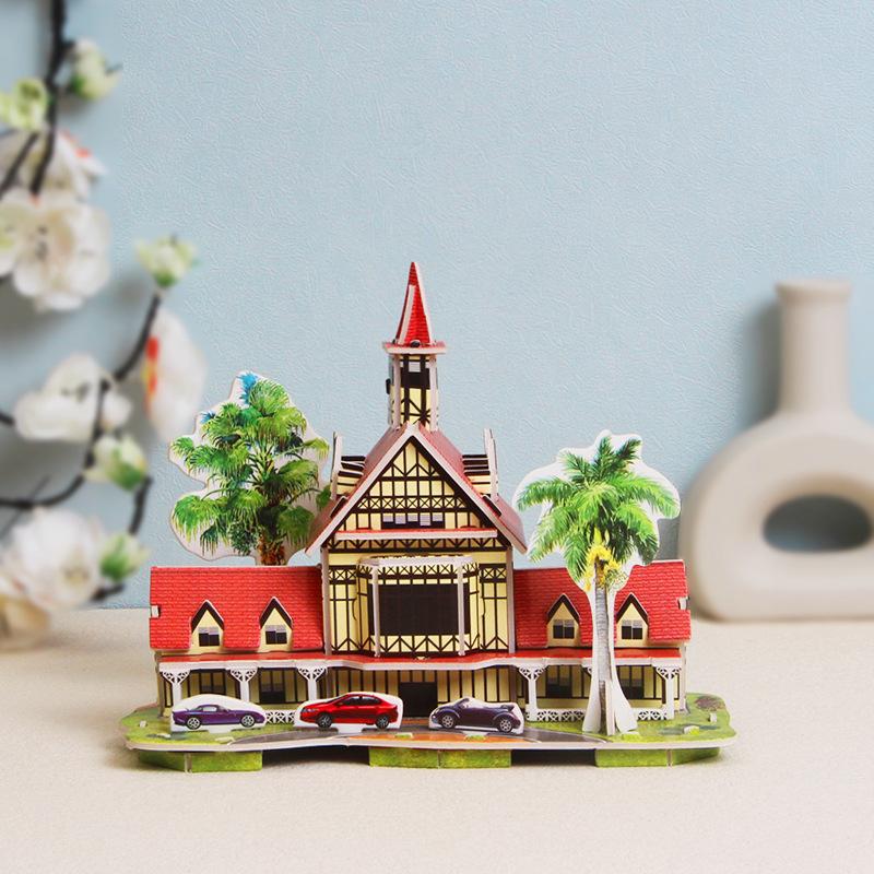 3D бумажный дом, стерео-пазл, Сделай сам, ручная работа, ранняя развивающая игрушка, подарок для детей 6 лет, детского сада, WL-1690-9