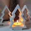 Xmas Ornaments Candlestick Silicone Mold DIY Handmade Christmas Tree Plaster Concrete Resin Candle Holder Craft Molds Home Decor