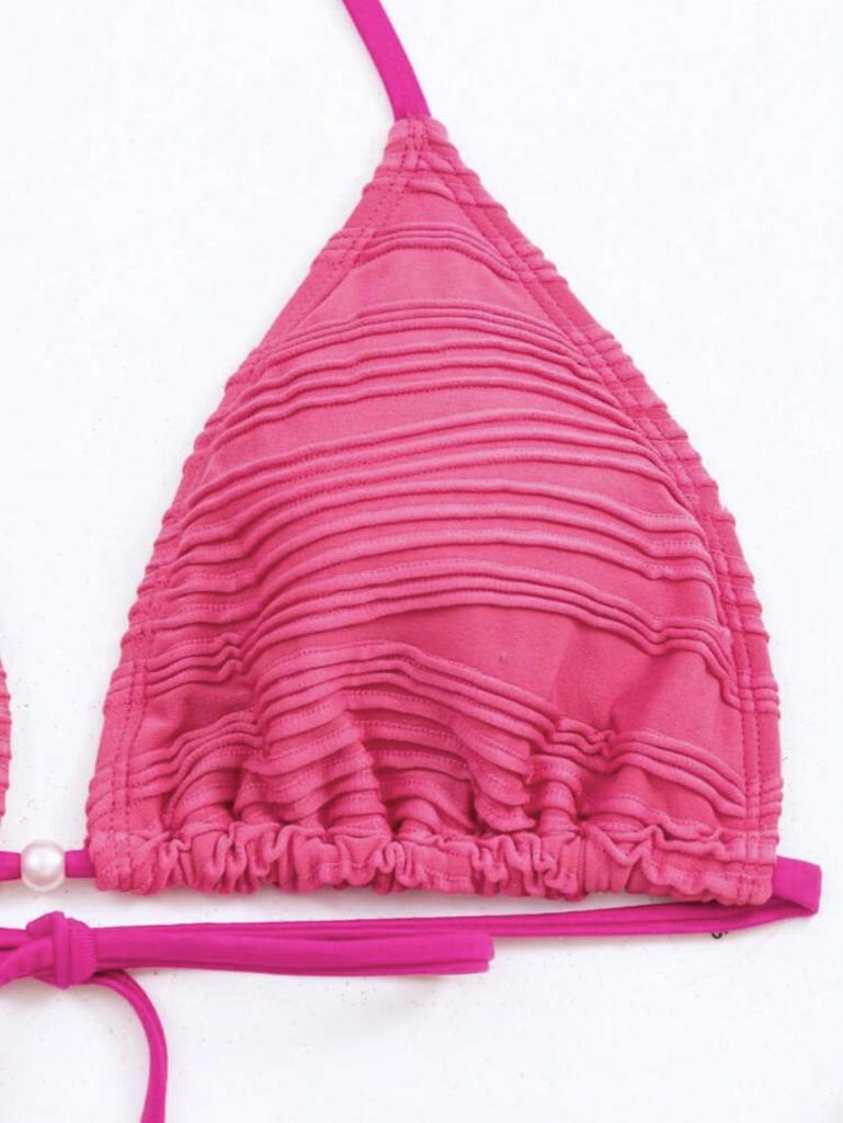 Женский европейский и американский сексуальный купальник-бикини однотонного цвета