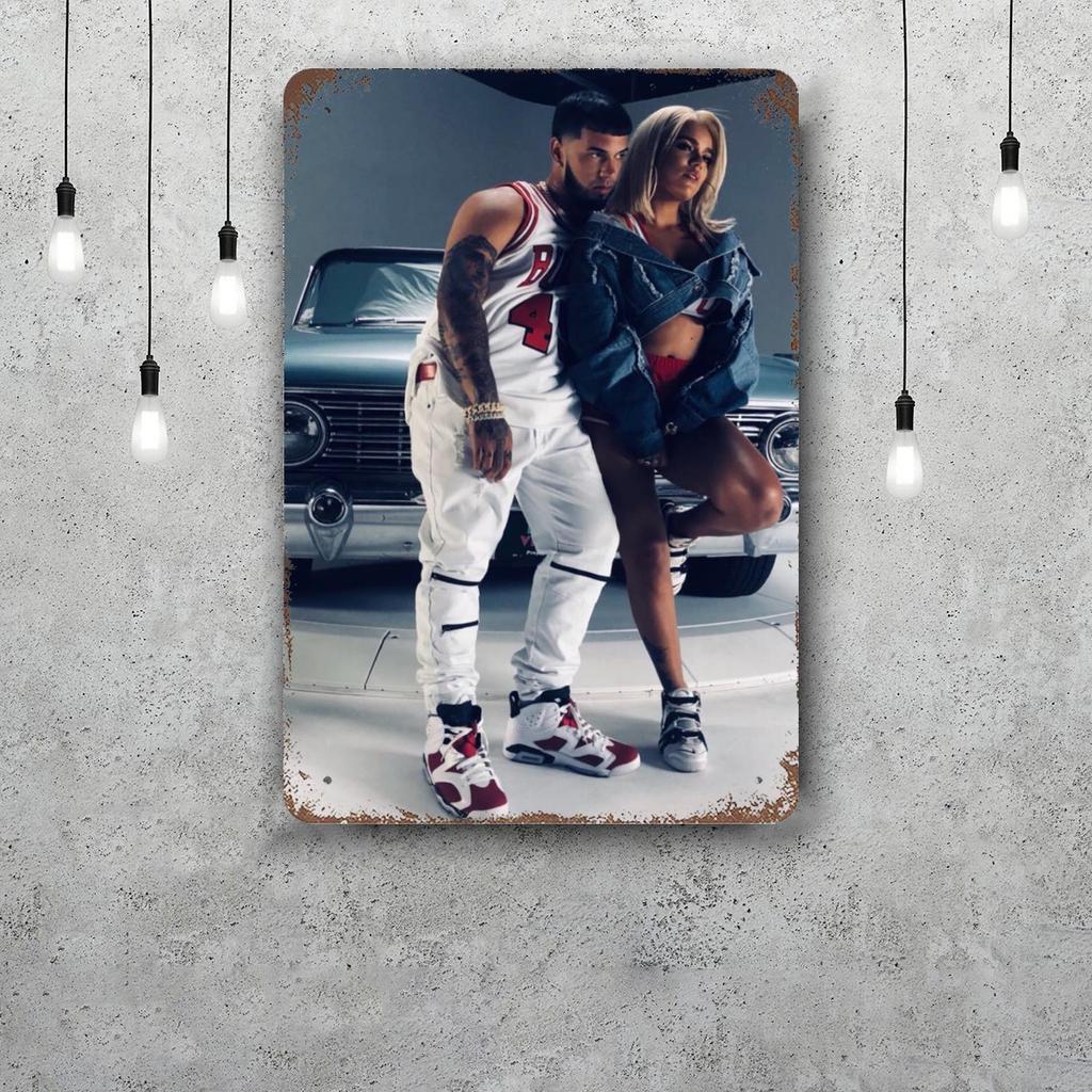 Anuel aa Забавная металлическая вывеска для бара Ретро-пластина Винтажная вывеска Алкогольный напиток Паб Клуб Мужская берлога Кухонная настенная декорация