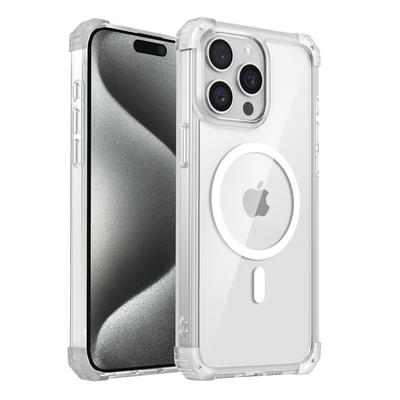 Магнитные чехлы с беспроводной зарядкой Magsafe для iPhone 15, 14, 13, 12 Pro Max, Samsung S22 S23 S24 Plus Ultra HD, прозрачный жесткий чехол