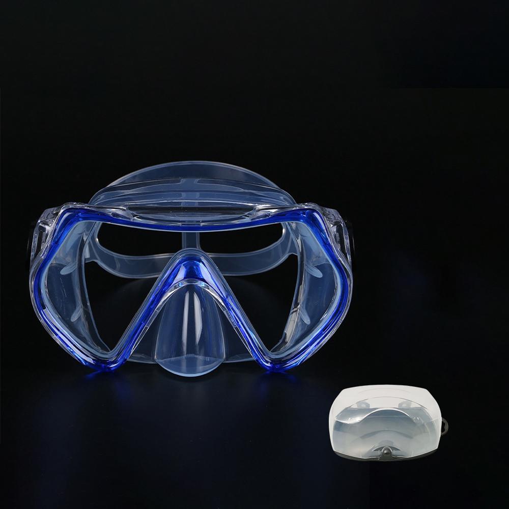 Маска для дайвинга, очки для плавания, подводная трубка, силиконовая юбка, панорамное HD из закаленного стекла, противотуманное покрытие для взрослых и молодежи, с крышкой для носа