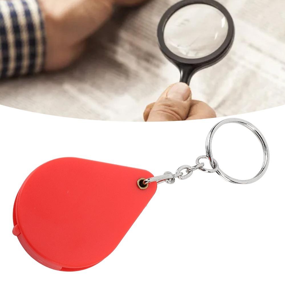 32mm Lens Diameter Pocket Magnifying Glass With Key Ring Mini Magnifying Glass Jewelry Inspection