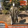 3D Bionic Maple Leaf Ghillie Suit for Bird Watching and Photography - Camouflage Cloak for Adults and Children