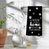 Black Paw Farmhouse Kitchen Towels Decor Gifts for Women Pet Lovers, A House is Not A Home Without Paw Prints Decorative Bathroom Towels, Funny Dish