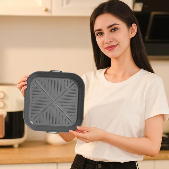 Силиконовый вкладыш для аэрофритюрницы Круглый Квадратный Складной Коврик для выпечки Пищевой Корзина Антипригарный Термостойкий Аксессуары для аэрофритюрницы