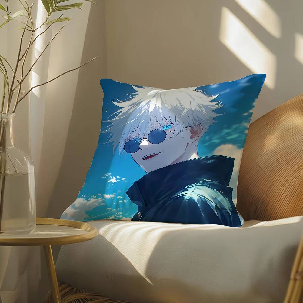 Крутая наволочка Jujutsu Kaisen Gojo Satoru-S Шелковистая элегантная Комфорт Диван-кровать Невидимая молния Пляжная наволочка