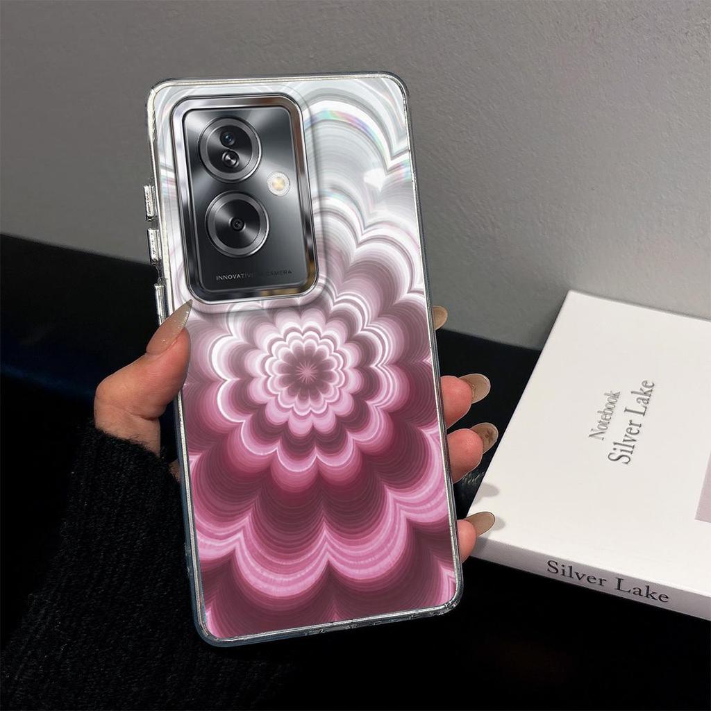 Чехол для OPPO A79 5G, Радужный градиентный цветочный прозрачный чехол, Ударопрочная защита объектива камеры