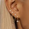 Изысканные серьги-кольца с зеленым цирконием и цветком, 18-каратное золото, цепочка из нержавеющей стали, серьги для пирсинга, роскошные ювелирные изделия, aretes mujer