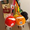 Cartoon Simulation Small Billiard Ball Pendant Ball Plush Toy Bag Doll Keychain Hanging Desktop Ornament