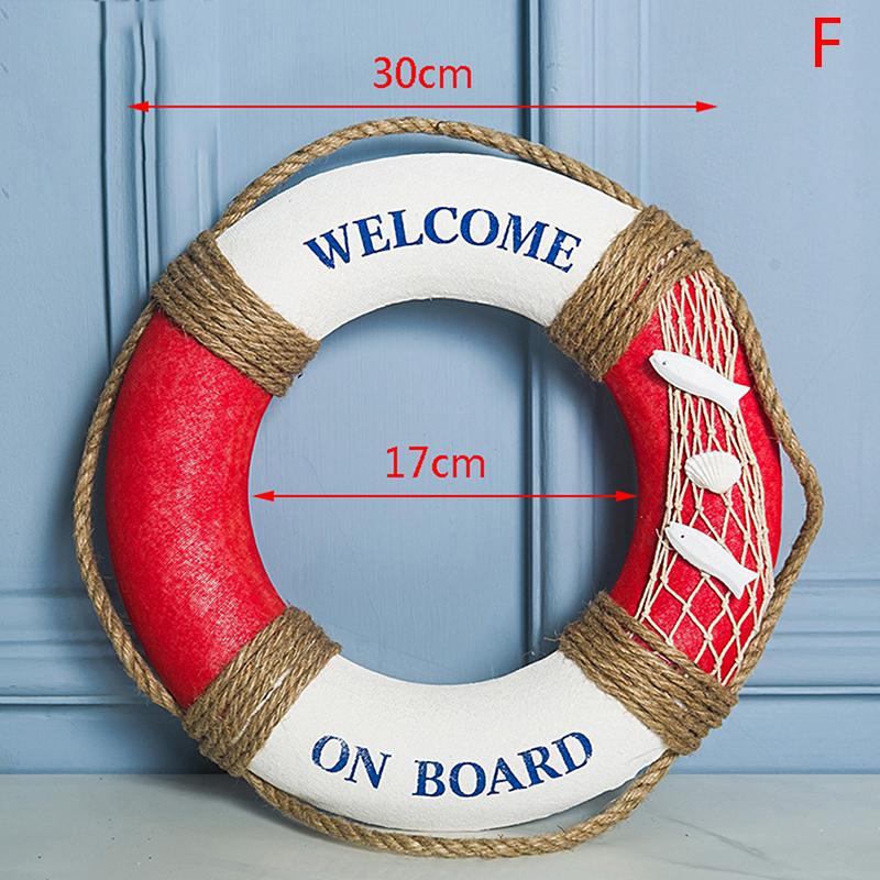 Navy Mediteranean Sea Family Adorment Life Buoy Wall Hanging Decorations Bar Home Decor Props Nautical Life Ring Wedding Crafts