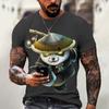 Men's T-Shirt Cartoon Panda Pattern 3D Printed Tee Casual Loose Fitting Short Sleeve T-Shirts Oversized Men Clothing Tops Summer