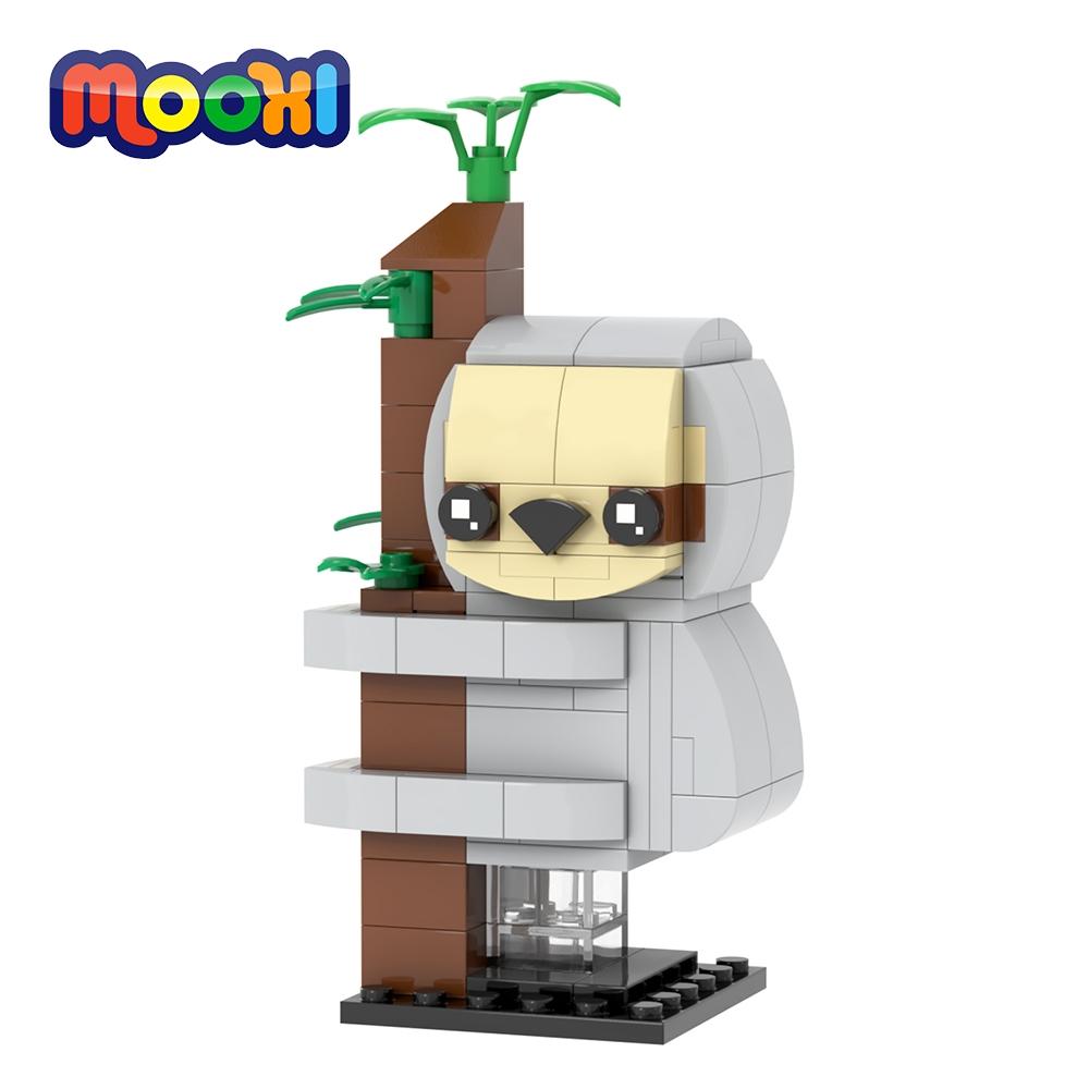 MOOXI Серия Животные 144 шт. MOC Кирпичики модель ленивца BrickHeadsed Сделай сам Строительные блоки Детские игрушки для детей Подарки на день рождения MOC7232