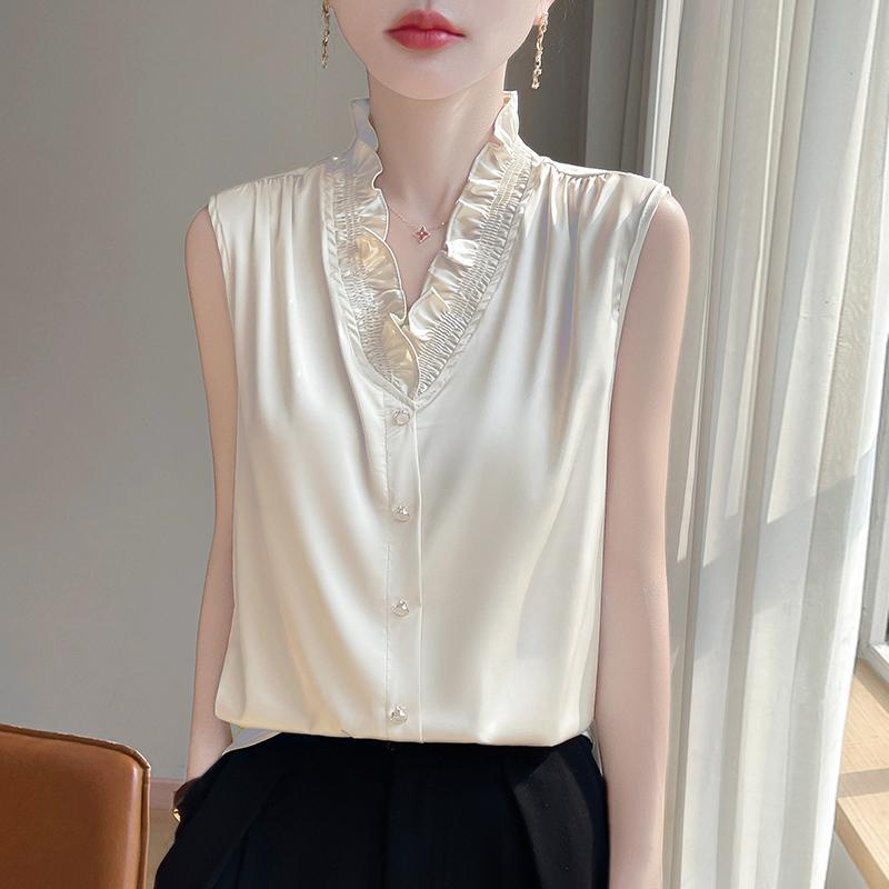 Женская летняя рубашка из шелка тутового шелкопряда, 50% шелка, 50% полиэстера, дышащая, легкая, с короткими рукавами, для поездок на работу, повседневная мода