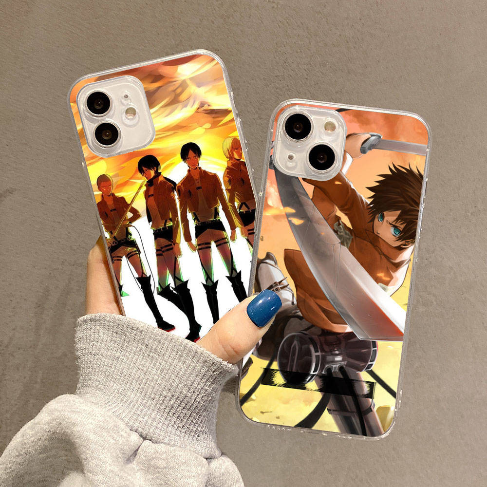 Чехол для Samsung A04 A14 A23 A34 A54 M23 M33 M52 M53 Realme 10 9 C30S C35 C55 VIVO Y02S Y21 Y51 X80 Pro Прозрачный чехол WI54 Аниме Атака титанов