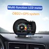 Car Head‑Up Displayer OBD2+GPS Speed Warning Head Up Display Smart Gauge Car Speedometer Turbo RPM Alarm For All Vehicles