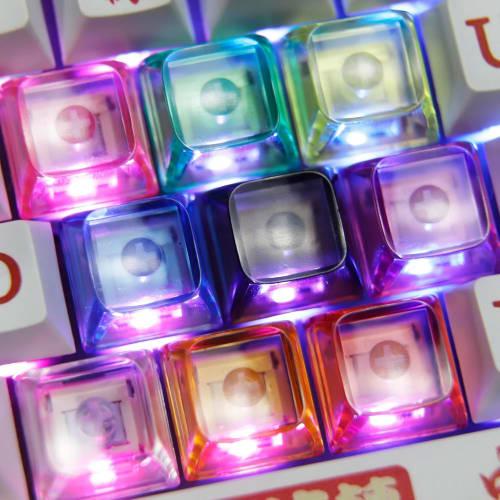 Stoooduo 6-Piece Set of Universal Keyboard Replacement Keycaps, PC Material, Transparent Clear for XDA Mechanical Keyboards