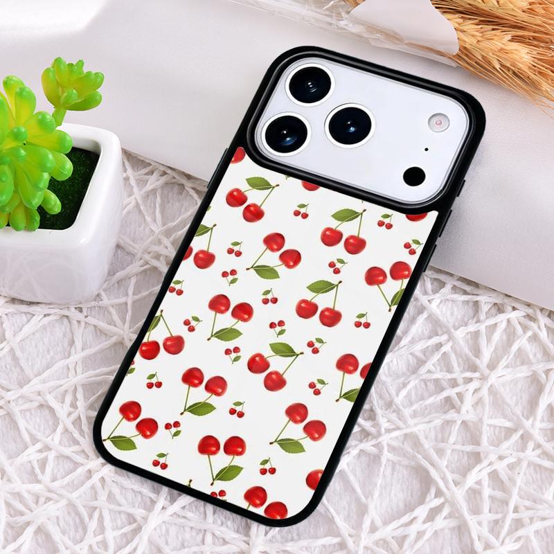 Food Fruit Red Cherry Phone Case for iPhone 17 Air 16 15 11 12 14 13 Pro Max Shockproof Cover