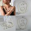 Pearl Jewelry Set With Geometric Pendant For Women And Men