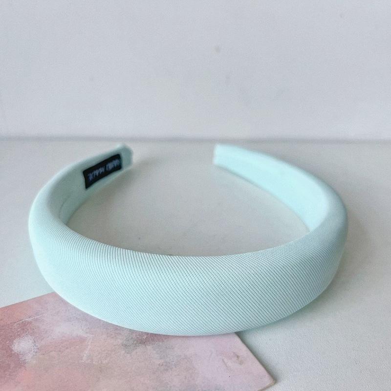 Spring Summer Sweet Solid Color Cloth Headband with Sponge Padding for Women Girls Daily Outdoor Hair Accssories