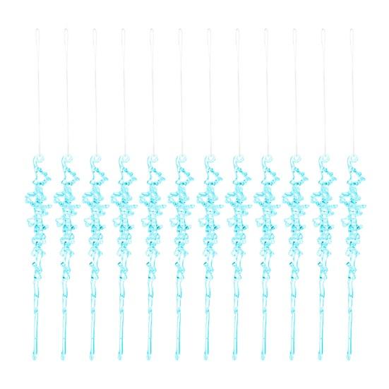 12 Pcs Crystal Christmas Icicle Ornaments for Tree Hanging Clear Acrylic Icicles Ornaments for Christmas New Year Holiday Wedding Winter Party Decor