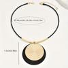 1pc Stitching Geometric Round Pendant Necklace Retro Style Statement Jewelry For Vacation Wear