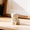 DYS 3D-печатная милая фигурка свинки с бантом, матовый кремово-белый, минималистичная статуэтка животного-декора, компактное украшение для стола, книжной полки, салона автомобиля,