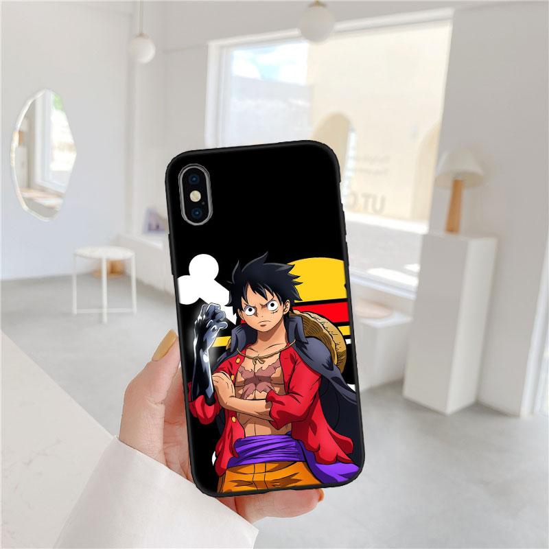 One Piece Luffy Soft Shell Phone Case for iPhone 16 15 14 13 12 Pro Max Plus Mini