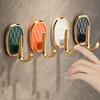 4 Gold Garment Hooks with Textured Colour - No Drilling-required Wall Hanger for Clothes, Towels, Bathrobes - Modern Home Décor Bathroom Accessories