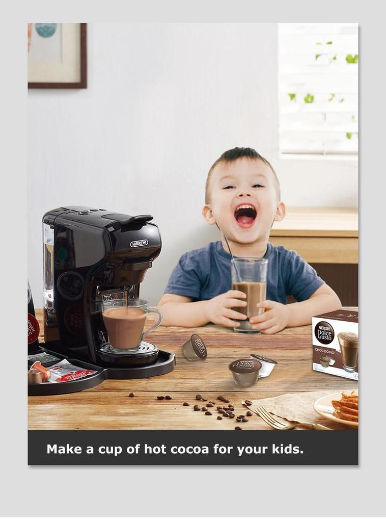 HiBREW H1A 220V Multifunctional Coffee Machine Espresso Cold and Hot Extraction Compatible Multi-capsule Small